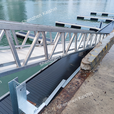 UV Resistant Marine Aluminum Gangways WPC Decking Floating Dock Ramp